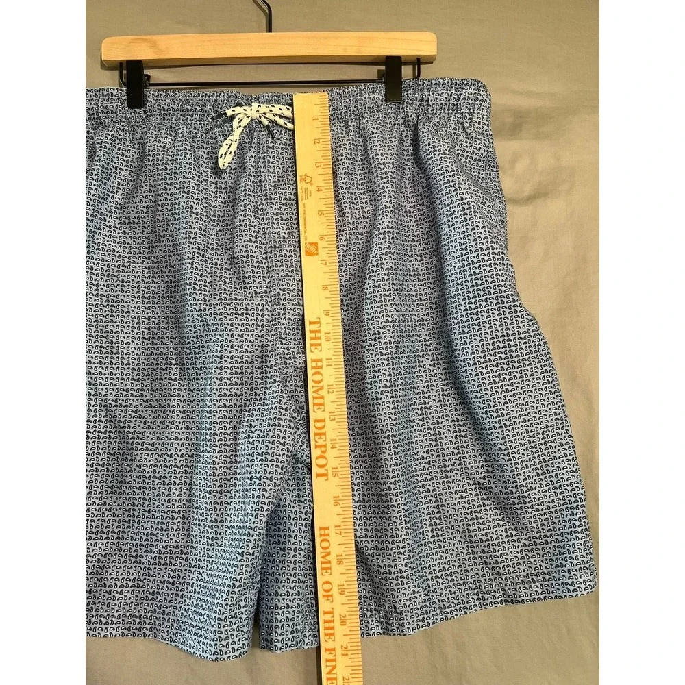 Nat Nast Luxury Originals Mens Blue Paisley Swim Trunks Board Shorts Large L